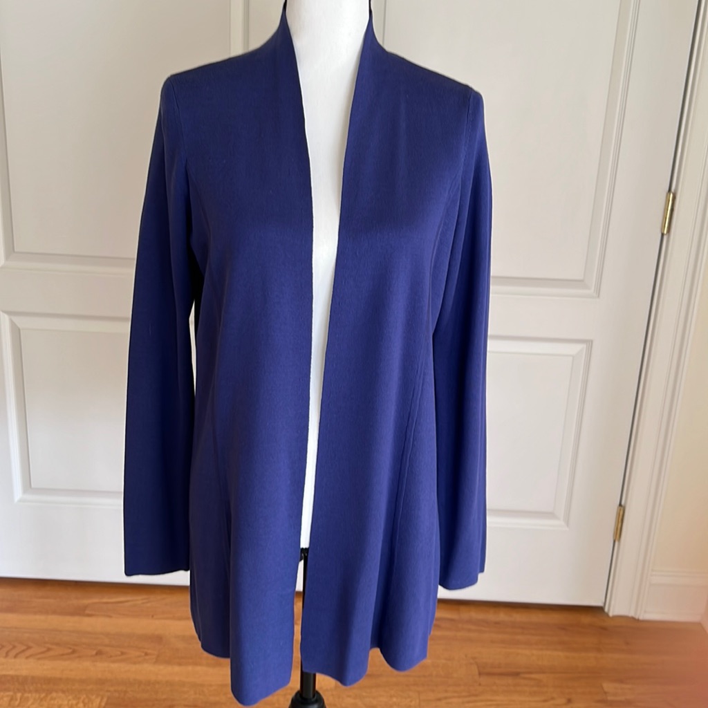 Eileen Fischer Silk And Organic Cotton Cardigan In Soft Purple